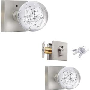 1 Pack Deadbolt Set with Key Lock+1 Pack Privacy Door Knob