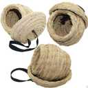 Hamiledyi Birds Nest Straw Birdhouse Natural Fiber Bird Nest Hut Cozy Resting Breeding Place with Birds Toy for Medium-Sized Parrots Conures Cockatiel,Large