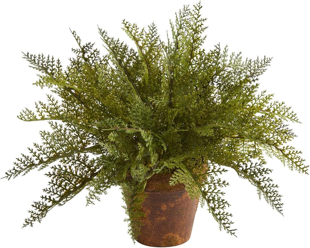 Nearly Natural 19in. Maiden Hair Fern Artificial Plant in Decorative Planter