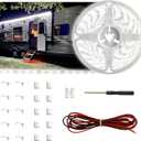 Yiswhis 20FT RV Awning LED Light Strip, 12V Fixed Brightness Camper Awning Lights Waterproof, Motorhome Exterior Underglow Lighting Strips Kit for Canopy Parties BBQ Food Truck Decor
