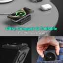 Trendy 3 in 1 Travel Charging Station for Apple Devices, Foldable Magnetic Wireless Charger Stand Compatible with MagSafe, Fast Wireless Charging Pad for iPhone 16/15/14/13/12 & AirPods & Apple Watch