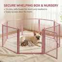 Freepet 32 Inch Pink Dog Playpen, 8-Panel Metal Pet Exercise Pen with Door, Foldable Indoor Outdoor Puppy Fence for Medium Dogs (Pink, 32inch)