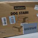 AODISMAN Dog Stairs for Large Dogs 18" H, Extra Wide Dog Steps for High Beds & Couches, 20" Wide Deep Steps, Non-Slip Dogs Ramp, 3-Step Pet Stairs, Grey