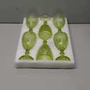 Chaos Coordinator Green Wine Glasses set of 6, vintage Green glassware, colored drinking glasses for a baby shower, wedding, birthday or fancy glassware for everyday,10.5 OZ.