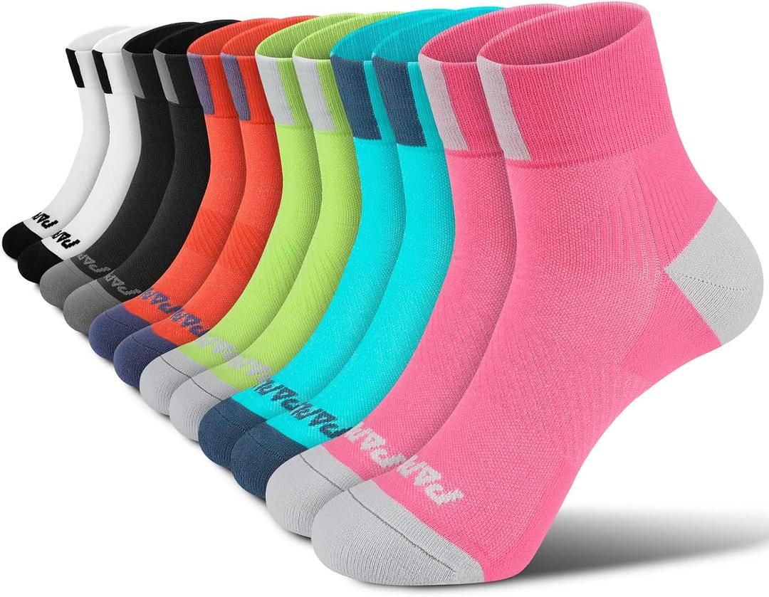 PAPLUS Ankle Compression Socks for Women 6 Pairs, Running Athletic Socks with Arch SupportPlantar Fasciitis Socks (Small-Medium)