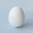 Matte White Ceramic Egg Figurine