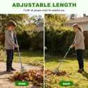 Garden Rake for Leaves, Heavy-Duty Small Metal Rake for Lawn, Yard, Garden Beds, Debris & Shrubs, 6 ft Adjustable Handle for Kids and Adults