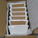 Porcelain Cereal Bowls, 16 oz Square Serving Bowls Set, 5 Inch White Ceramic Bowls for Salad, Soup, Snack, Dessert and Marmalade, Dishwasher & Microwave Safe, Set of 6