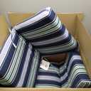 ARDEN Outdoor Midback Chair Cushion, 18 x 16.5, Rain-Proof, Fade Resistant Sapphire Aurora Blue Stripe