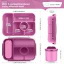 4 x Lunch Box Kids,Bento Box Adult,Lunch Containers for Adults/Kids/Toddler,5 Compartments Bento Lunch Box with Sauce Vontainers,Microwave & Dishwasher & Freezer Safe(Purple)
