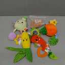 TUMAMA Hanging Baby Toys, 4 Pack Vegetable Crib Stroller Baby Gym Mobile Plush Toys, Early Baby Cognitive Sensory Hanging Rattle Toys with Teether. Suitable for Babies 0, 3, 6, 9, 12 Months