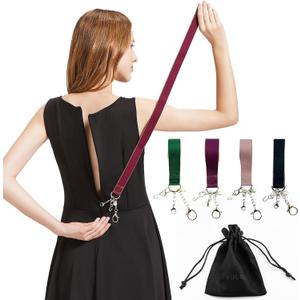 FYOURH Zipper Puller Helper for Dresses and Boots - Back Zipper Helper Pull for Dresses - Help Zip up Dress - Pink