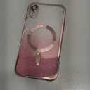 Compatible with iPhone XR Magnetic Glitter Case, Full Camera Lens Protection Shockproof Back Cover, Luxury Sparkly Slim Plating Clear Case for iPhone XR 6.1for Women Girls