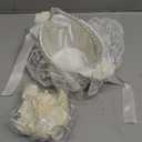 1 Pack Wedding Flower Girl Basket with 200Pcs Silk Petals, Pearl Handle and Ribbon Bow Wedding basket - Artificial Flowers for Romantic Night Bridal Party Home Decorations(Ribbon Bow)