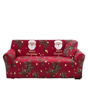 Keepatin Sofa Cover Elastic Seat Cover L-Shaped Couch Cover Recliner Chaise Chair Cover 1/2/3/4 Seat (Santa Claus, 3 Seat（Size 73-90inch）)