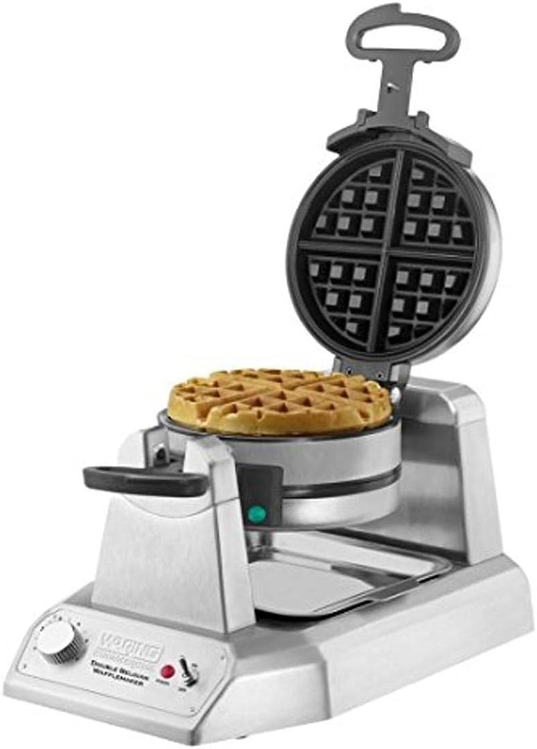 Waring Belgian Waffle Maker with Rotary Feature & 50 Waffles per Hour 50 Waffles per Hour, Vertical Design, Rotary Feature for Even Baking, Triple-Coated Nonstick Plates, NSF Certified, Style: Double Belgian Waffle Maker | 120 V, 1400W