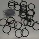 Curtain Drapery Hanging 1.5inch-Internal Diameter - Curtain Rings with Hooks Eyelet for Window Door Curtain Black Zocang