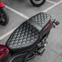 Motorcycle Front Driver Rear Passenger Seat Cushion for Rebel1100 Dual Double Pressure Relief Seat Pad Fits for Hon-da Rebel CMX1100 CMX 1100 2021 2022 2023 2024 (Black-Shiny Version)