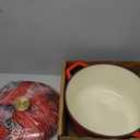 Mueller 6 Qt Enameled Cast Iron Dutch Oven, Heavy-Duty Casserole Dish and Braiser Pan with Lid and Stainless Knob, Safe for All Cooktops (6 Quart, Red)