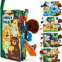 Hahaland Baby Books 0-6 Months,Infant Tummy Time Toy Sensory Toys 6 to 12 Months Touch Feel Book Travel Toy Gifts for Boy Girl 0-3 Month Baby Shower Birthday Easter Basket Stuffers (Single)