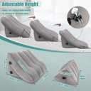 SAHEYER Inflatable Bed Wedge Pillow Set, 2 PCS Post Surgery Support Pillow for Back, Knees, Leg Pain Relief, Adjustable Sitting Pillows for Anti Snoring, Heartburn, GERD Sleeping (Grey)