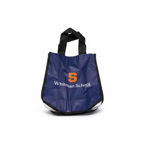 Small tote bag, Navy blue, orange logo, "Whitman School", 10 pack