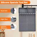 Blackstone Silicone Griddle Tools - 15.7in11.2in Spatula Mat with Drip Pad, Side Shelf Mat for Griddle Accessories, Waterproof, Oil-Proof (Gray)