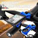 Cycling Computer Mount - Versatile Out Front GPS Mount for Wahoo, Garmin, Bryton, Cateye - Compatible with 1.26''/32mm Handlebars - Ideal for Mountain Bikes and More (Blue)