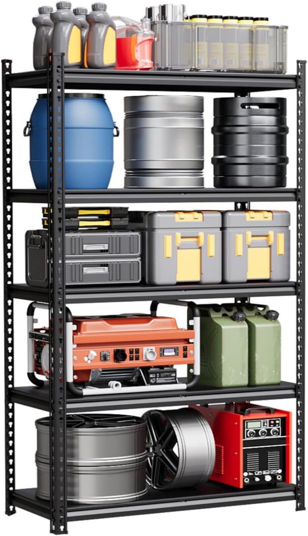 Garvee 5-Tier Steel Garage Shelving Unit, 36" W x 24" D x 72" H, 2500 Lbs
