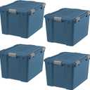 IRIS USA 4-Pack 74 Qt Storage Bins with Gasket Lids, Navy
WeatherPro seal helps protect bulky items for moving, garage, attic and basement storage