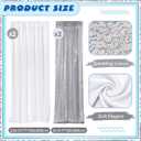 VitalCozy 4 Panels Backdrop Curtains 2 Pcs 4 x 10 ft Sequin Glitter 2 Pcs 7 x 10 ft Chiffon Photo Background Curtains for Graduation Wedding Birthday Party Decorations(White, Silver)