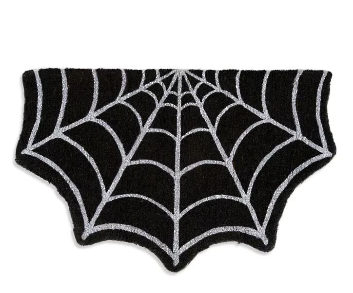 Halloween Doormat, Spider Web Spooky Gothic Cute Fun Halloween Floor Mat, Non Slip Washable Welcome Door Mat, Fall Thanksgiving Rugs for Indoor Outdoor Entrance Home Bathroom Living Room Decor (Black)