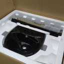 Renovators Supply Manufacturing Ondine 16" W x 34" H x 14.5" Proj. Glossy Black Pedestal Sink, Vitreous China, with Overflow and 4 in. Centerset Faucet Holes