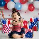 JOYGATHER 24 Pcs Patriotic Party Favors Bags with 24 Tissue Paper, USA American Flag Gift Goodie Kraft Paper Bags for 4th Of July Independence Day Veterans Day Memorial Day Birthday Party