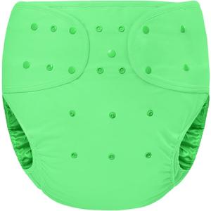 Littleforbig Washable Adjustable Reusable Waterproof Primary Comfort Cloth Adult Diaper Wrap Cover One Size Green