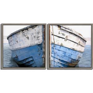 Nautical Decor Wall Art Old Wooden Ship Nautical Decor Wall Art Beach Artwork Rustic Style Pictures Navy Landscape Decor 16x16 inch Wooden Boat Blue Ocean Paintings for Bathroom Living Room Unframed