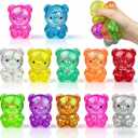 Jofan 8 Pack Squishy Stress Bear Glitter Squeeze Toy Stress Balls Sensory Fidget Toys for Adults Kids Stress Relief Party Favors Birthday Gifts