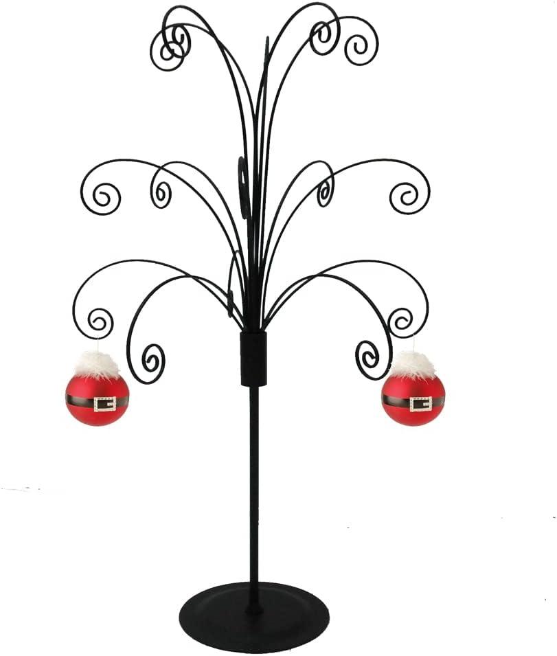 HOHIYA 20 Ornament Display Stand Metal Hanging Tree Holder for Christmas and Swarovski Glass Ornaments Black Finish Tabletop Easter Decoration