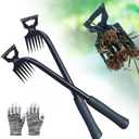 Weed Puller Tool-2Pcs Gardening Hand Weeder Tools, 2026 New Weeding Artifact Uprooting Weeding Tool, Manganese Steel Weed Removal TooL, 6 Teethes Dual Purpose Manual Weed Pulling Tool for Yard Gardenl