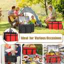 PEASUG 2 Pcs Insulated Bags for Food Delivery, XXXL Pizza Delivery Bags, Large Capacity Cooler Bag Keep Food Warm for Grocery Shopping and Catering, Foldable, Heavy-Duty (Red+ Black)