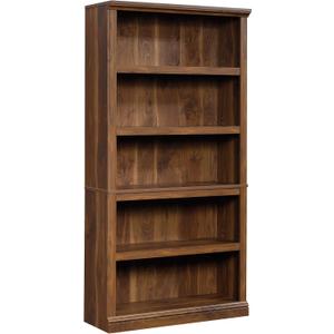 Sauder 5 Tier Book Shelf Wooden Bookcase Multipurpose Bookshelf for Home Office, Living Room, in Grand Walnut