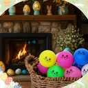 Soulchen 24 Pcs Easter Party Game Rabbit Bunny Table Tennis Balls Yellow Chicken Chickie Plastic Funny Table Tennis Stress Props 40 mm for Spring Playing Party Favors Gift Bag Filler(Easter Rabbit)