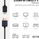 Duttek Short Mini HDMI to HDMI Cable 1FT/30cm, Ultra Slim/Flexible Soft Mini HDMI Male to HDMI Male Supports High-Speed 4K@60Hz, 3D, 18Gbps, 1080P for Projector, Monitor, Camcorde
