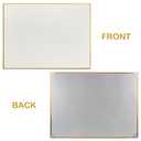 SELEAD Linen Bulletin Board 48” x 24” - Golden Aluminum Frame, Beige Fabric