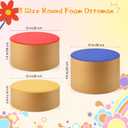 Wesiti 3 Pcs Flexible Seating for Kids Classroom 5.5" 7.9" 9.8" Flexible Foam Seating Round Two-Tone Ottoman Set 3 Tier Stool Heights Floor Foam Seats Cushion for Student Daycare Kindergarten School