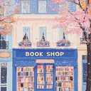 Pink cherry blossoms BookShop Diamond Art Kits for Adults, Diamond Painting for Beginners, Round 5D DIY Dimond art,Full Drill Painting Kit Art and Crafts for Adults Home Wall Decor【11.8x15.7inch】