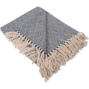 DII Diamond Throw Collection Cotton Woven, 50x60, Nautical Blue