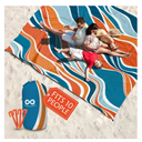 Everlasting Comfort Extra Large Outdoor Picnic Blanket Waterproof 128” x 108” /10.7ft x 9ft – Foldable Mat for Picnics, Camping, Beach, Grass Park – Sandproof Travel Blankets & Essentials, Orange