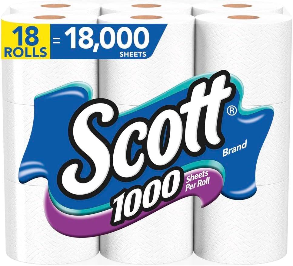 Scott Bath Tissue 1000-Sheet (18 Rolls) Toilet Paper 46171