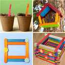 1200 Pcs Colored Popsicle Sticks, 4.5 Inch Colored Wooden Craft Sticks for DIY Craft Creative and Classroom Art Supplies, Ice Cream Sticks, Multi-Color Rainbow Craft Sticks for Home Art Projects